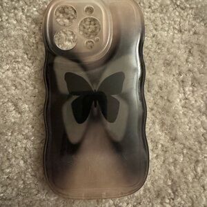 iPhone 15 Pro Elegant Black Butterfly Case